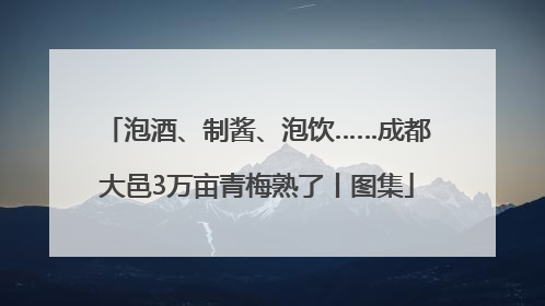 泡酒、制酱、泡饮……成都大邑3万亩青梅熟了丨图集