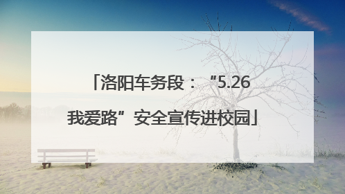 洛阳车务段：“5.26我爱路”安全宣传进校园