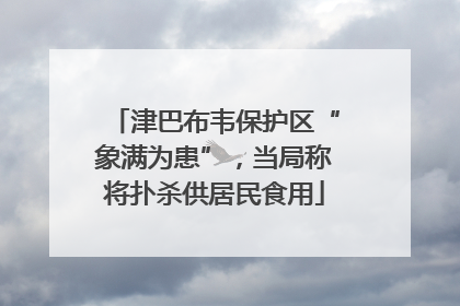 津巴布韦保护区“象满为患”，当局称将扑杀供居民食用