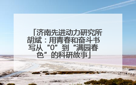 济南先进动力研究所胡斌：用青春和奋斗书写从“0”到“满园春色”的科研故事