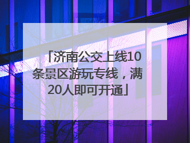 济南公交上线10条景区游玩专线，满20人即可开通