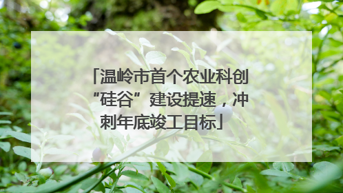 温岭市首个农业科创“硅谷”建设提速，冲刺年底竣工目标