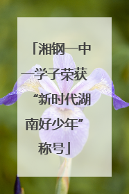 湘钢一中一学子荣获“新时代湖南好少年”称号