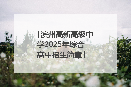 滨州高新高级中学2025年综合高中招生简章