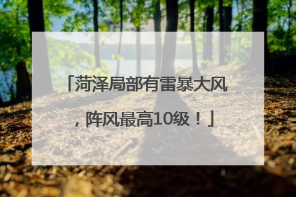 菏泽局部有雷暴大风，阵风最高10级！