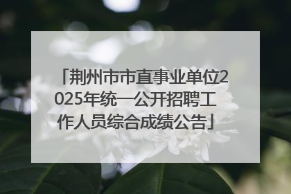 荆州市市直事业单位2025年统一公开招聘工作人员综合成绩公告
