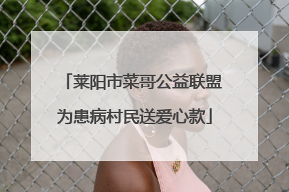 莱阳市菜哥公益联盟为患病村民送爱心款