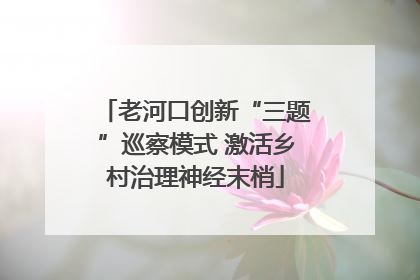 老河口创新“三题”巡察模式 激活乡村治理神经末梢