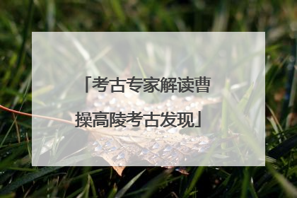 考古专家解读曹操高陵考古发现