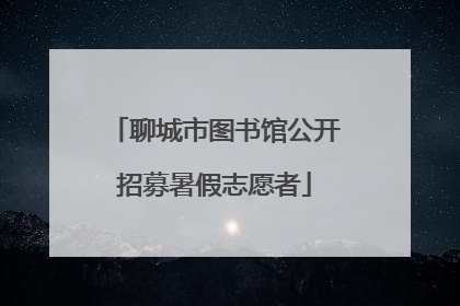 聊城市图书馆公开招募暑假志愿者