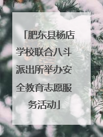肥东县杨店学校联合八斗派出所举办安全教育志愿服务活动