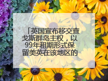英国宣布移交查戈斯群岛主权，以99年租期形式保留美英在该地区的军事基地运营权