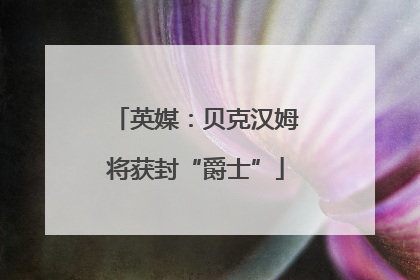 英媒：贝克汉姆将获封“爵士”