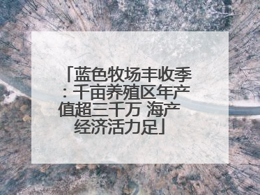 蓝色牧场丰收季：千亩养殖区年产值超三千万 海产经济活力足