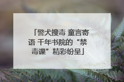 警犬搜毒 童言寄语 千年书院的“禁毒课”精彩纷呈