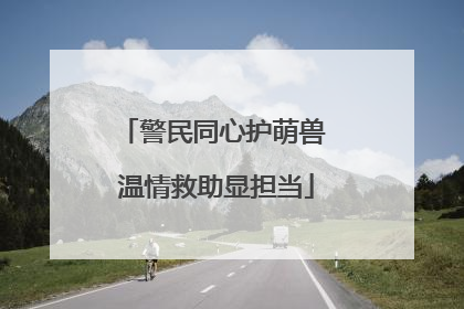 警民同心护萌兽 温情救助显担当