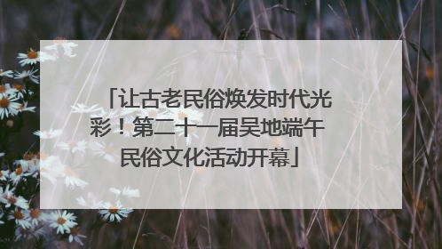 让古老民俗焕发时代光彩！第二十一届吴地端午民俗文化活动开幕