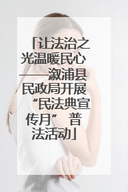 让法治之光温暖民心——溆浦县民政局开展“民法典宣传月” 普法活动