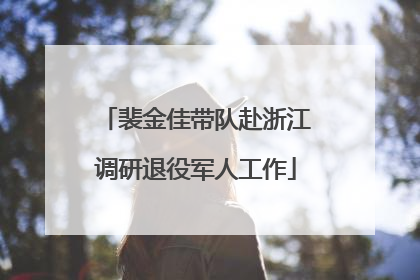 裴金佳带队赴浙江调研退役军人工作