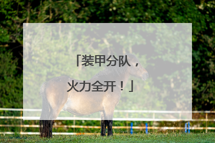 装甲分队，火力全开！