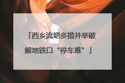 西乡流塘多措并举破解地铁口“停车难”