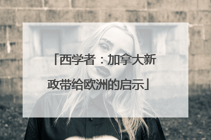 西学者：加拿大新政带给欧洲的启示