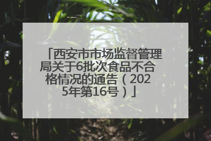 西安市市场监督管理局关于6批次食品不合格情况的通告（2025年第16号）
