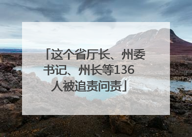 这个省厅长、州委书记、州长等136人被追责问责