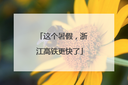 这个暑假，浙江高铁更快了