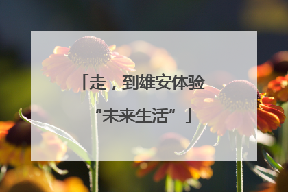 走，到雄安体验“未来生活”