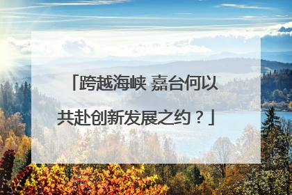 跨越海峡 嘉台何以共赴创新发展之约？