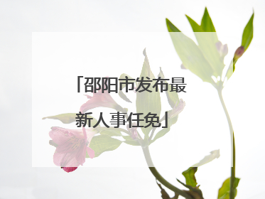 邵阳市发布最新人事任免