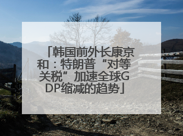 韩国前外长康京和：特朗普“对等关税”加速全球GDP缩减的趋势