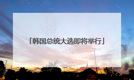 韩国总统大选即将举行
