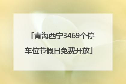 青海西宁3469个停车位节假日免费开放