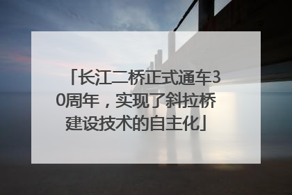 长江二桥正式通车30周年，实现了斜拉桥建设技术的自主化