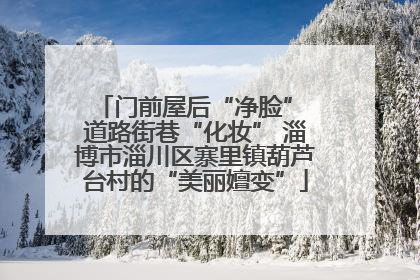 门前屋后“净脸” 道路街巷“化妆” 淄博市淄川区寨里镇葫芦台村的“美丽嬗变”