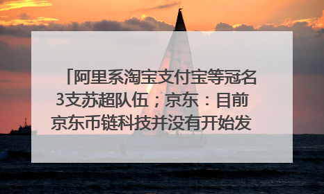 阿里系淘宝支付宝等冠名3支苏超队伍；京东：目前京东币链科技并没有开始发行稳定币｜早资道