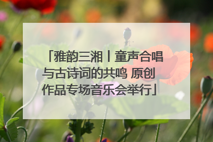 雅韵三湘丨童声合唱与古诗词的共鸣 原创作品专场音乐会举行