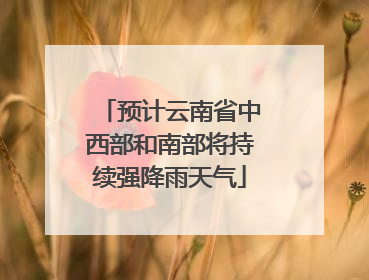 预计云南省中西部和南部将持续强降雨天气