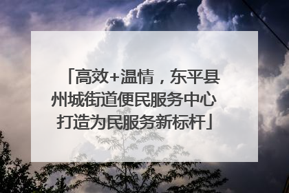高效+温情，东平县州城街道便民服务中心打造为民服务新标杆
