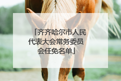 齐齐哈尔市人民代表大会常务委员会任免名单