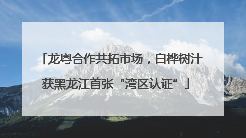 龙粤合作共拓市场，白桦树汁获黑龙江首张“湾区认证”