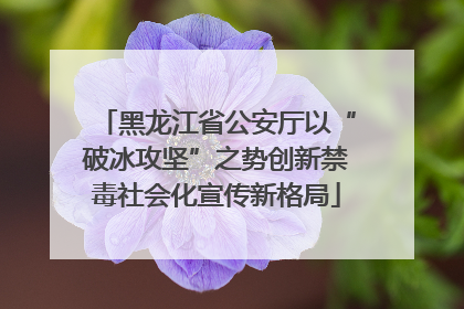 黑龙江省公安厅以“破冰攻坚”之势创新禁毒社会化宣传新格局