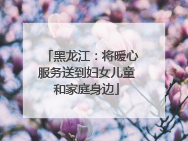 黑龙江：将暖心服务送到妇女儿童和家庭身边