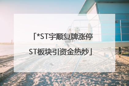 *ST宇顺复牌涨停 ST板块引资金热炒