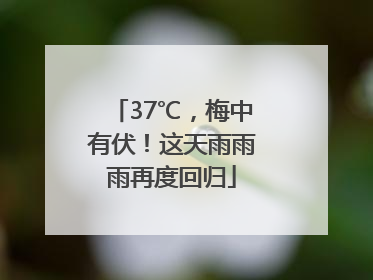 37℃，梅中有伏！这天雨雨雨再度回归