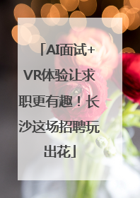 AI面试+VR体验让求职更有趣！长沙这场招聘玩出花