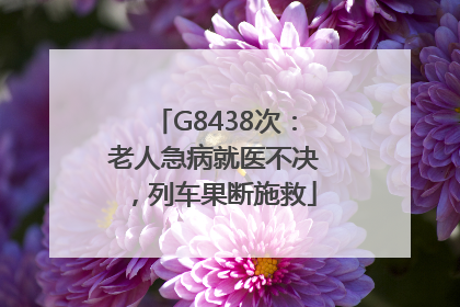 G8438次：老人急病就医不决，列车果断施救